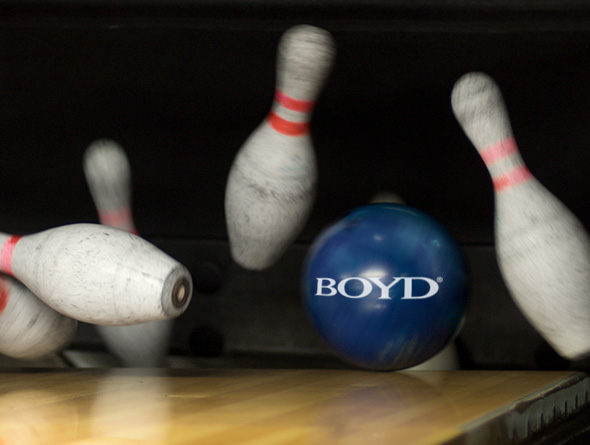 boyd bowling and a strike