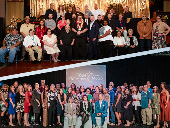 groups of employees at celebration events