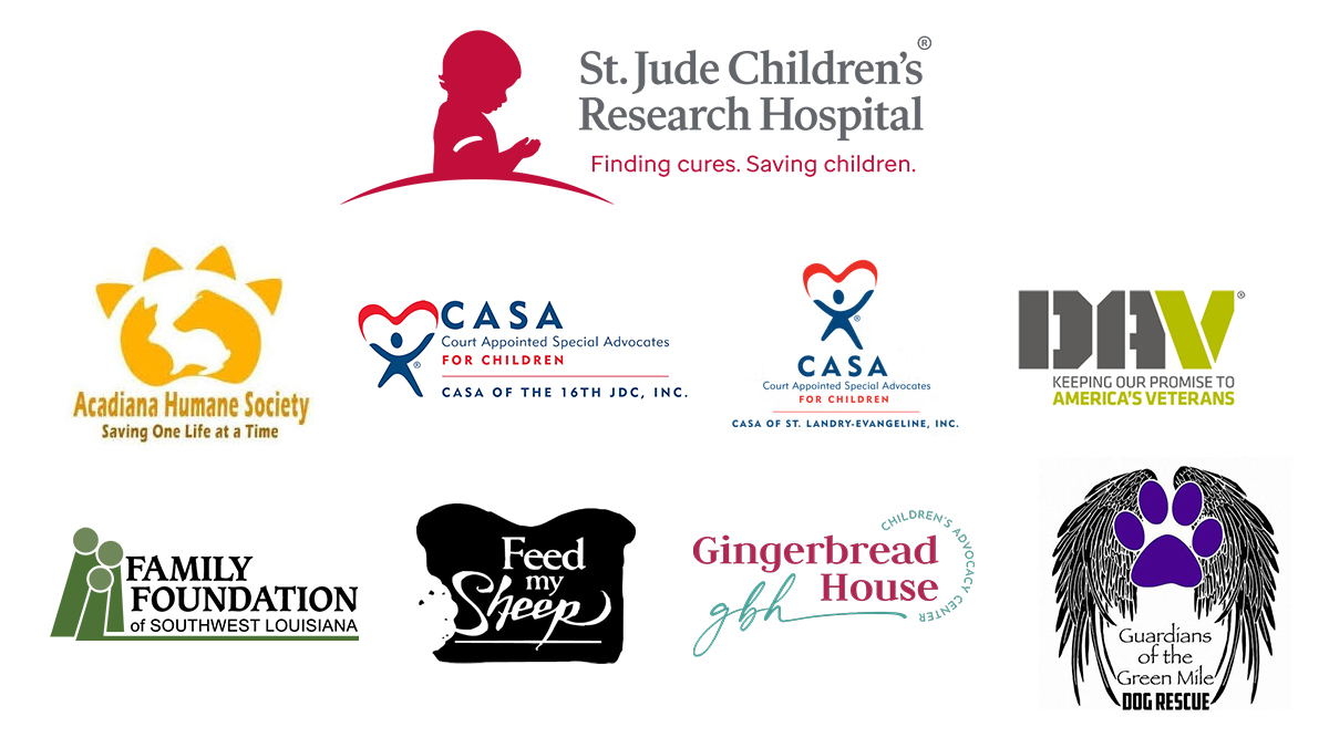 collage of charity logos