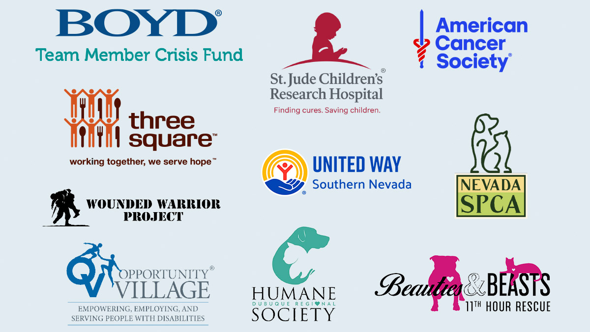 a collage of Boyd team members' favorite charities