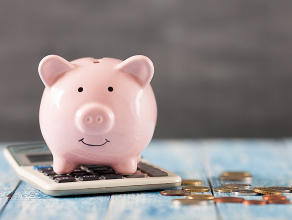 piggy bank with coins