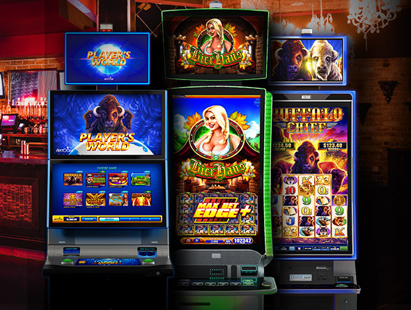 slot machines in a bar