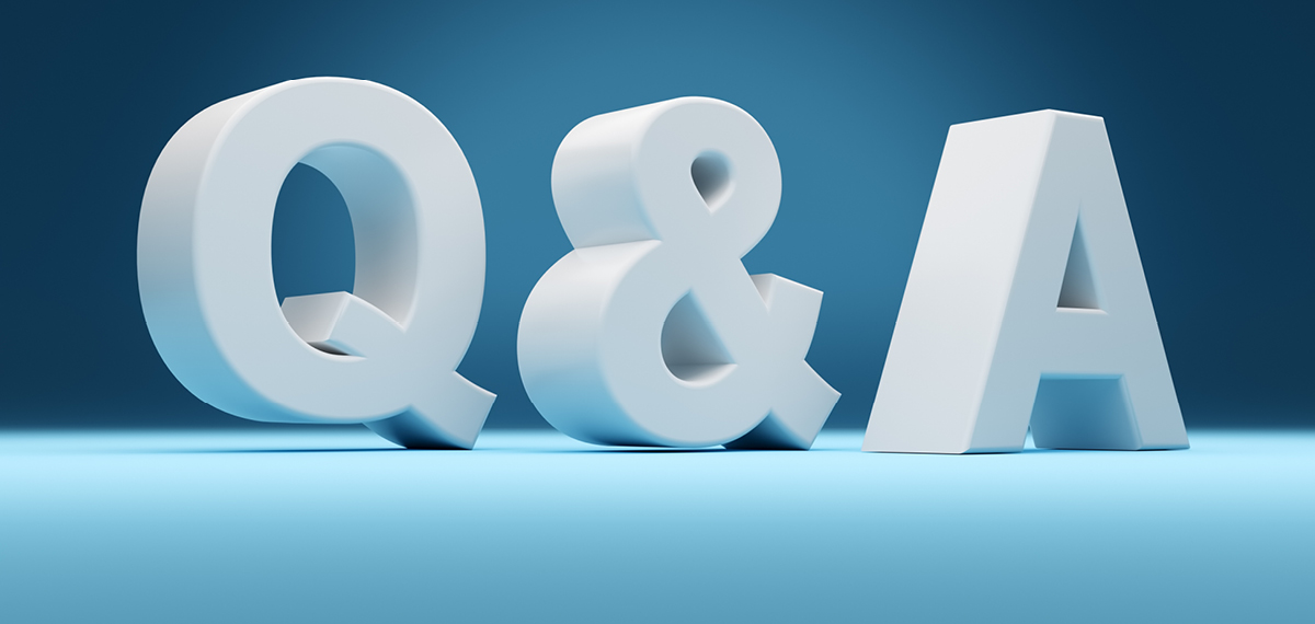 Q&A on blue background
