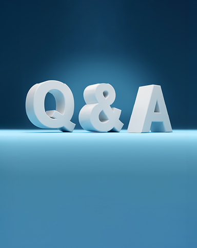Q&A on blue background