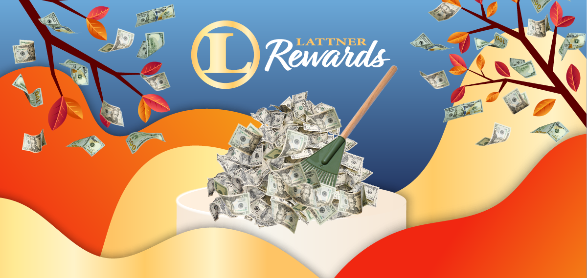 1200x570 Lat Rewards logo with rake pile of cash fall leaves 