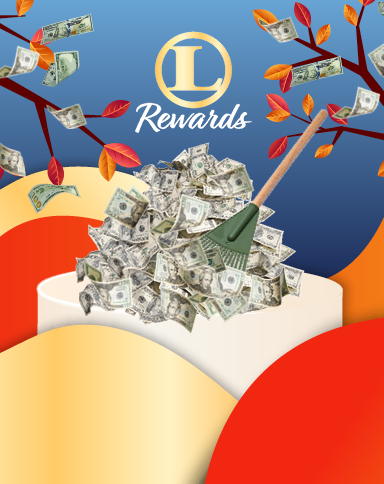 384x484 Lat Rewards logo with rake pile of cash fall leaves
