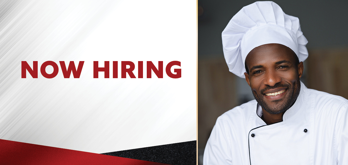 Now Hiring. Image of a chef