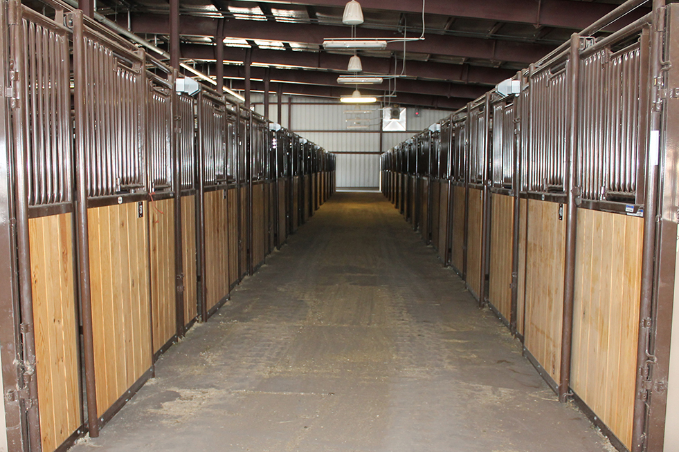 Horse stalls at the Equestrian Pavilion at Kansas Star