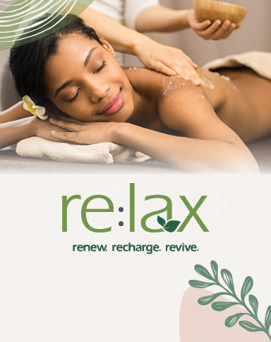 re:lax renew. recharge. revive.