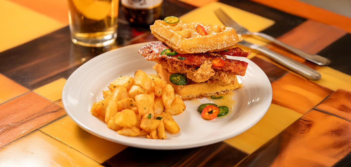 Crispy Chicken Little Waffle Sandwich