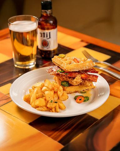 Crispy Chicken Little Waffle Sandwich