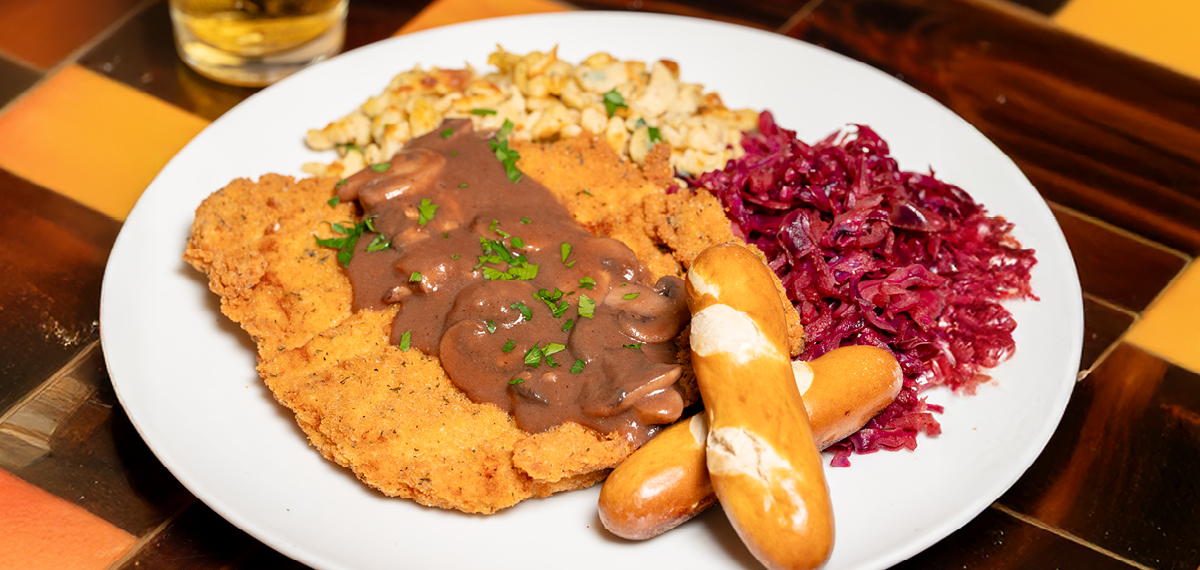 Jaeger Schnitzel plate