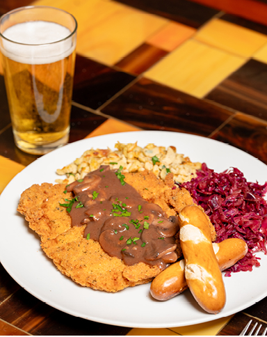 Jaeger Schnitzel plate