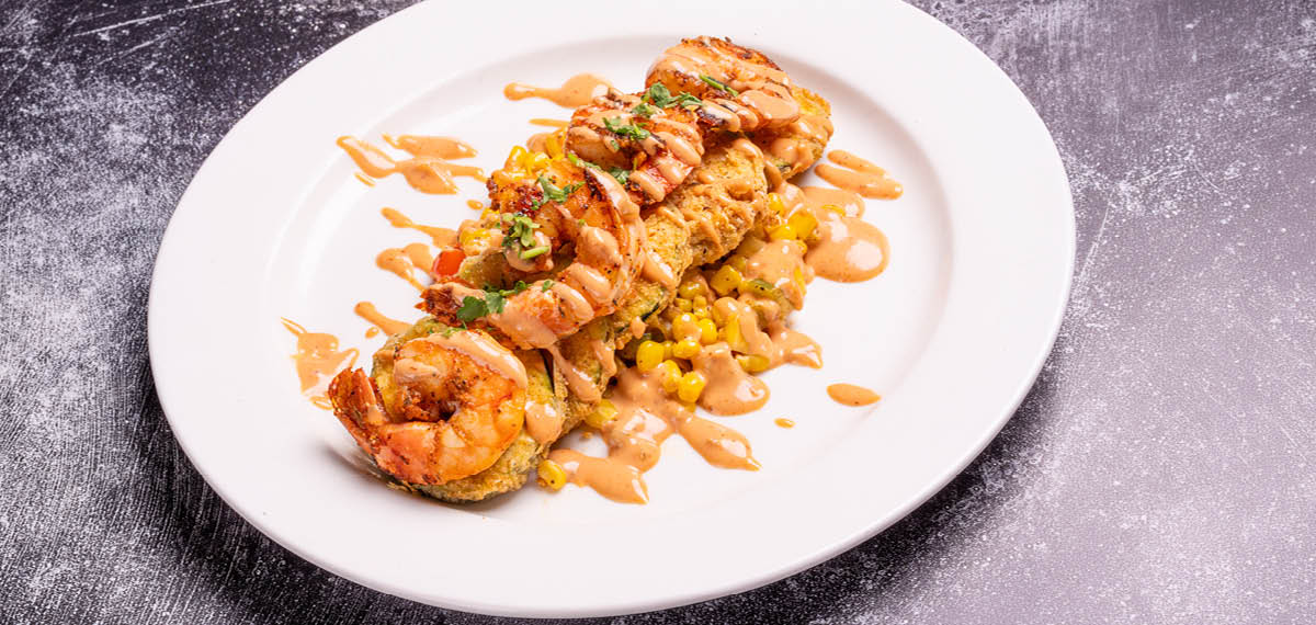 Blackened Shrimp and Fried Green Tomatoes