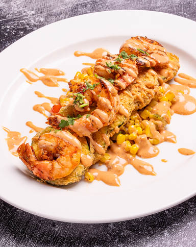 Blackened Shrimp and Fried Green Tomatoes