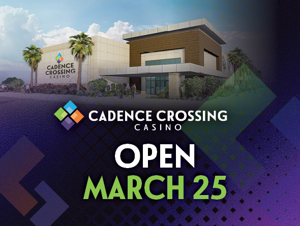cadence crossing casino open March 25 with the exterior and some abstract shapes