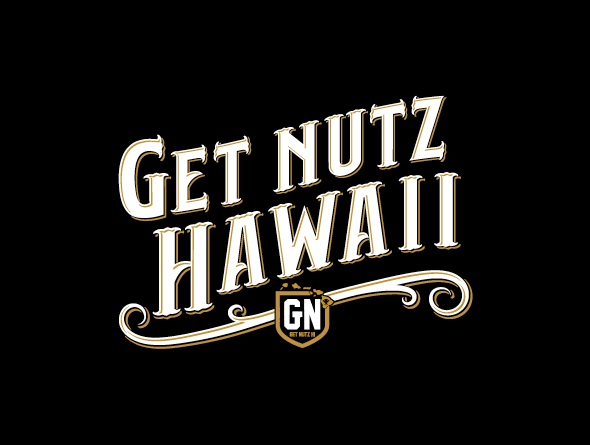 Get Nutz Hawaii logo on a black background