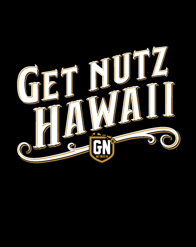 get nutz hawaii logo on a black background