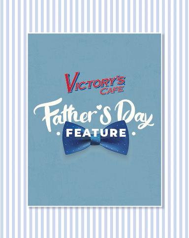 victory's father day feature art with tie and logo