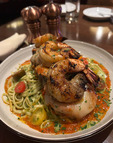 Eggplant Parmesan & Grilled Shrimp
