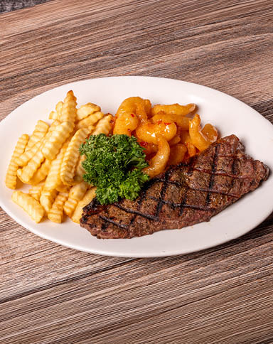 Victory's Cafe Father's Day Special - NY Steak & Firecracker Shrimp