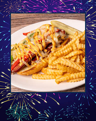 Victory's Cafe - 4th of July Hot Link Sandwich