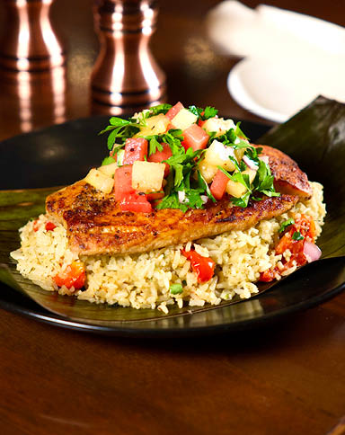Carve - Grilled Snapper with Watermelon Salsa and Cilantro Rice