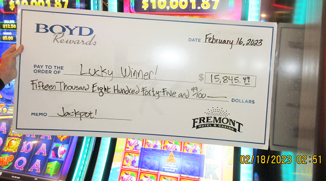 Lucky Winner $15,845