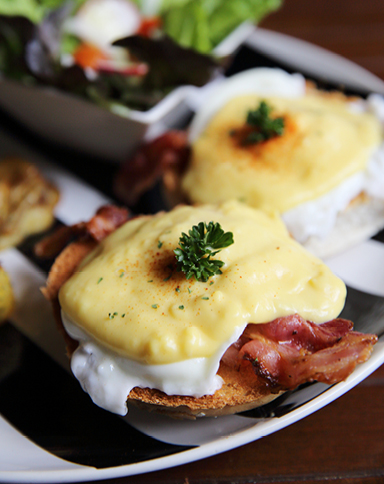 Pork Belly Eggs Benedict