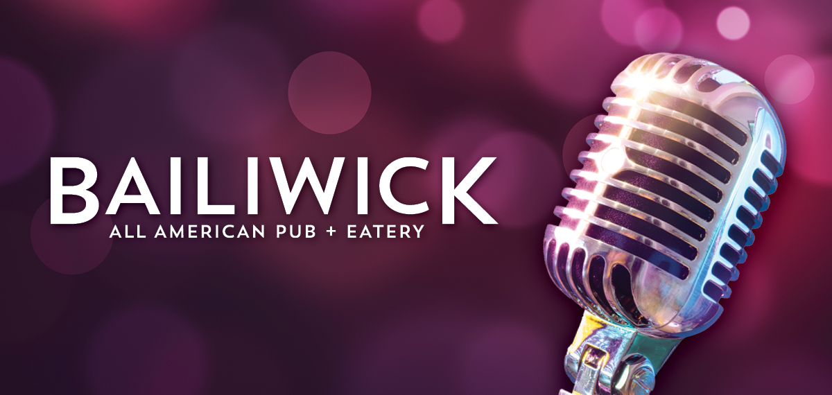 Bailiwick logo with image of old school microphone