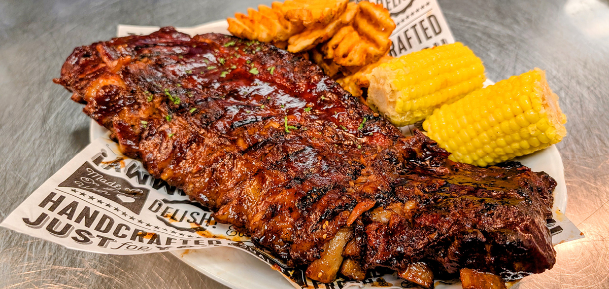 Full rack of baby back ribs