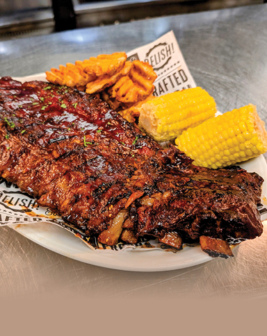 Full rack of baby back ribs