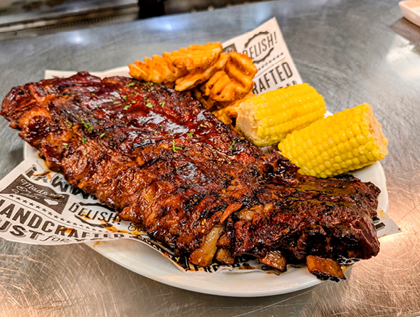 Full rack of baby back ribs
