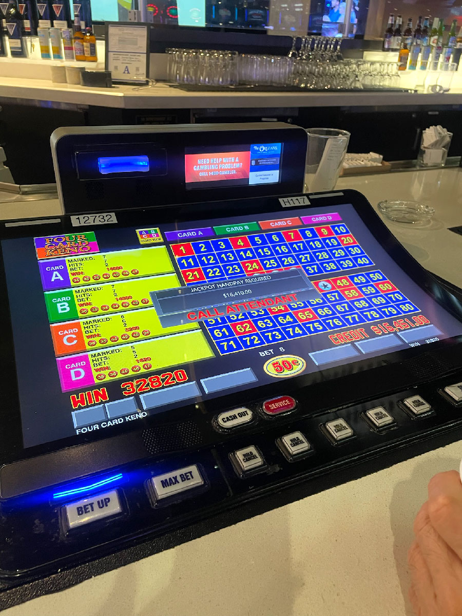 Jackpot Winner Four Card Keno $16,410