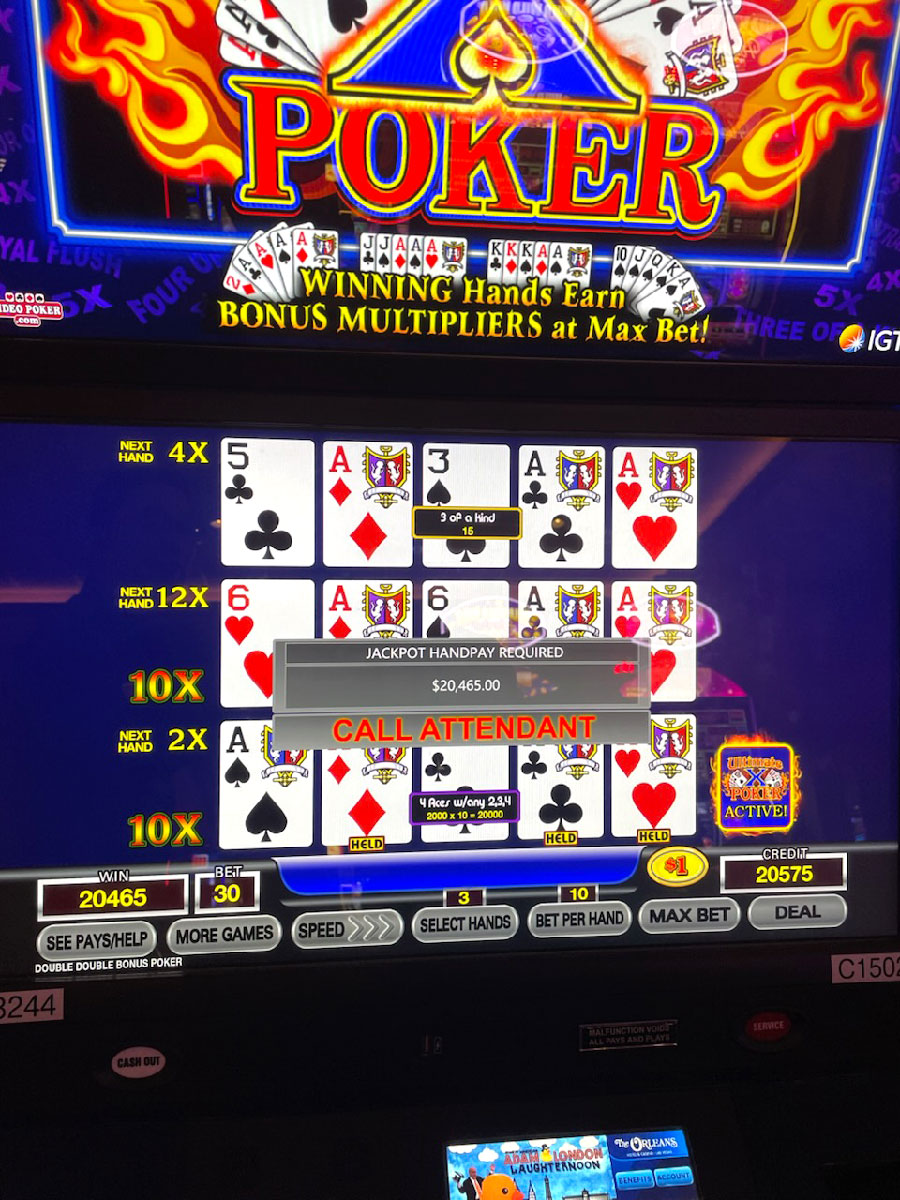 Jackpot Winner Ultimate X Poker $20,465