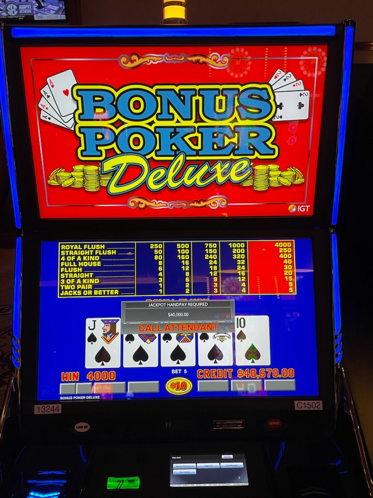 Bonus Poker Deluxe $40,000