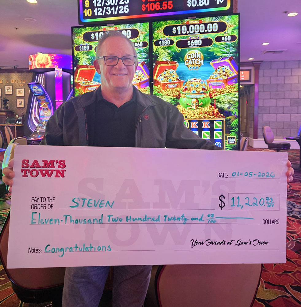 Sam's Town Jackpot Winner Steven P. $11,221
