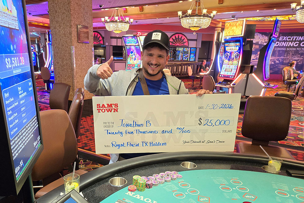 texas hold'em jackpot winner at Sam's Town