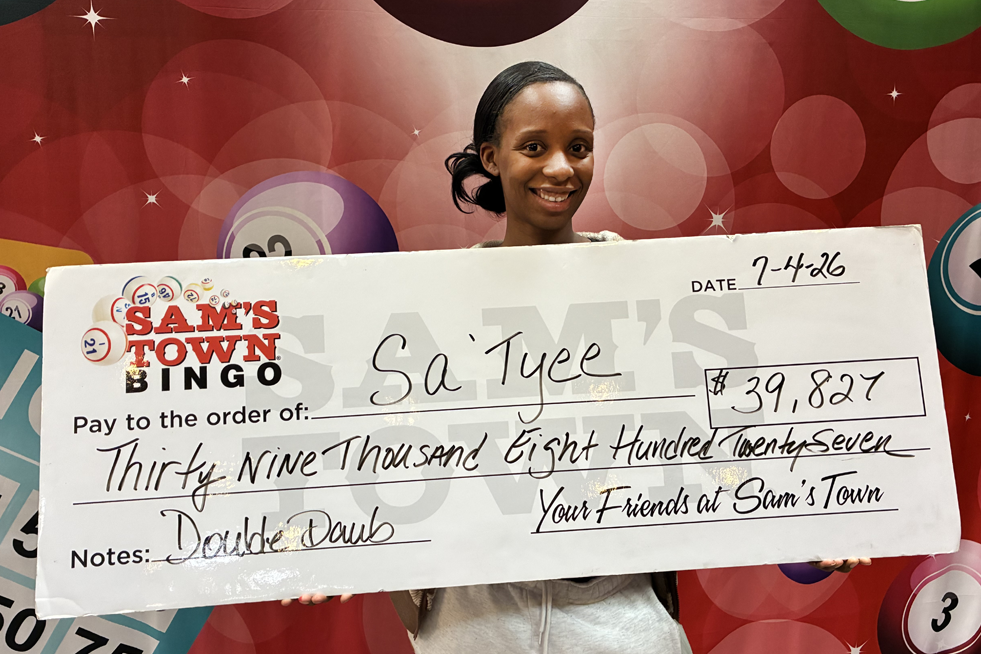 Sam's Town Jackpot Winner Sa'Tyee P. $39,827