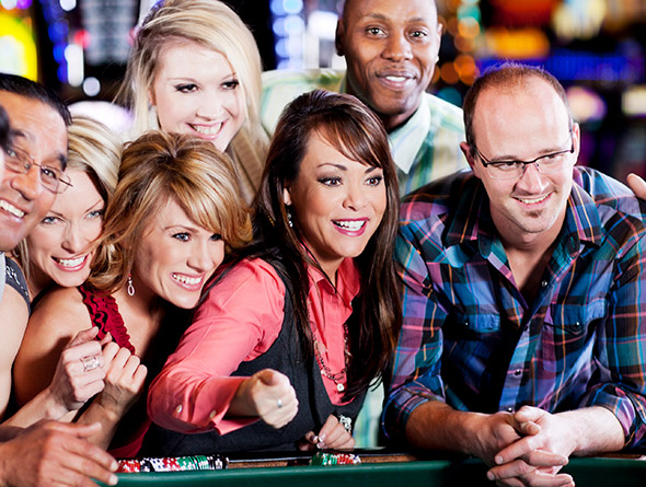 group of people playing craps