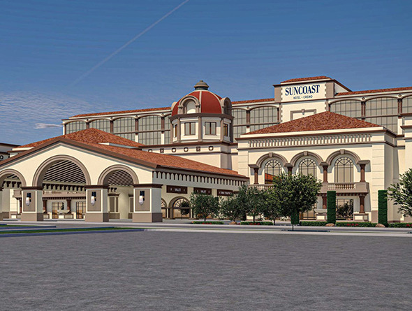 suncoast property exterior with logo on the building