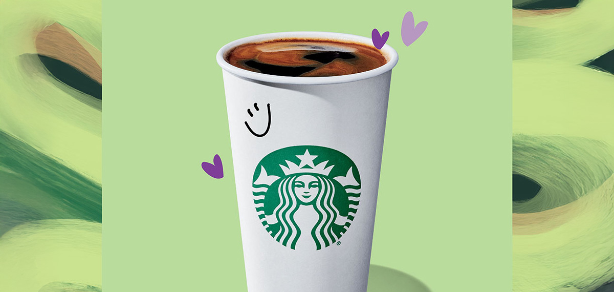 starbucks drink on green background