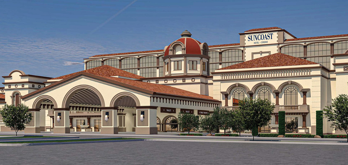 suncoast property exterior with logo on the building