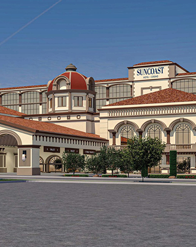 suncoast property exterior with logo on the building
