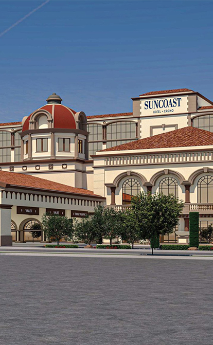 suncoast property exterior with logo on the building