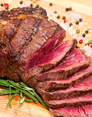 Slices of Roast Prime Ribeye 