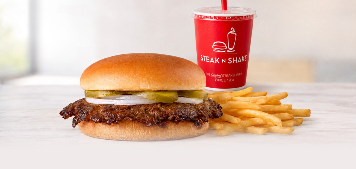 Single Steakburger Combo with a small drink and small fries