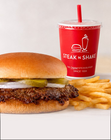 Single Steakburger Combo with a small drink and small fries