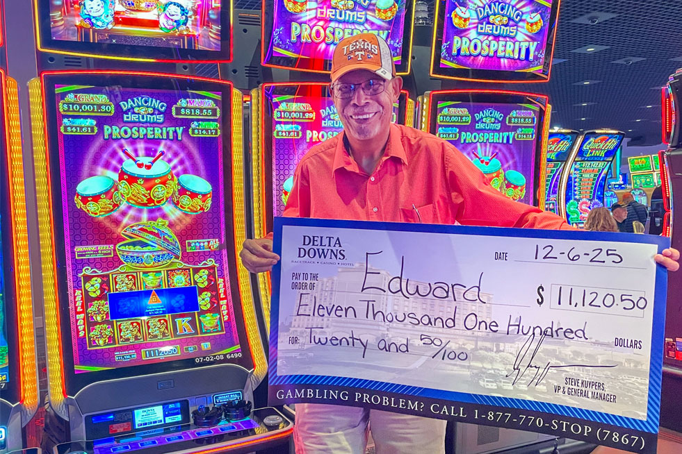 Delta Downs Jackpot Winner Edward C. $11,120 