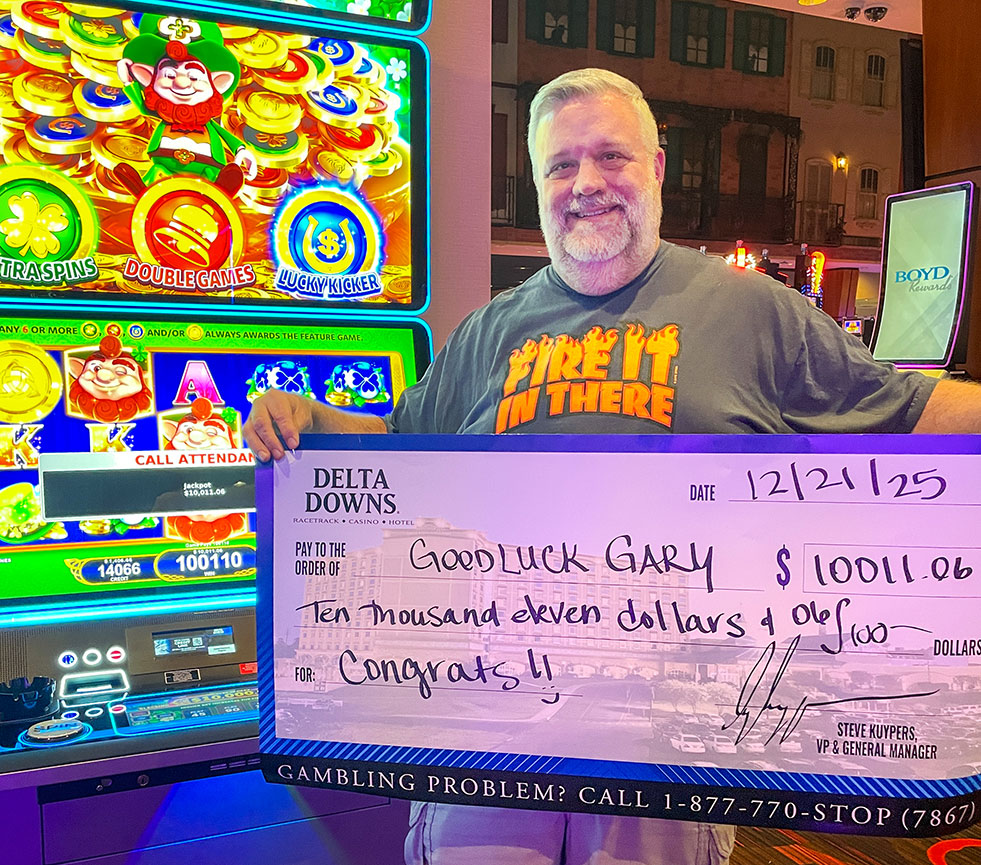 Delta Downs Jackpot Winner Gary R. $10,011